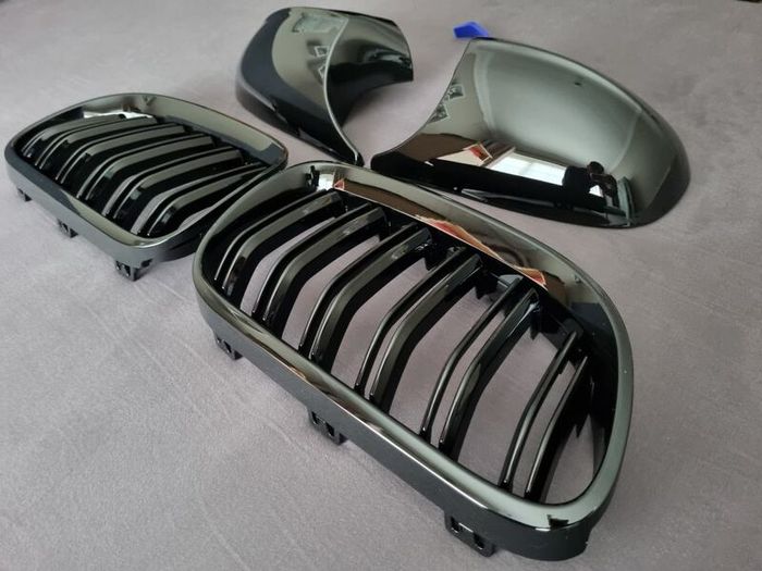 BMW E92 E93 Lci Black Kidney Grilles & Mirror Covers Set Brand New