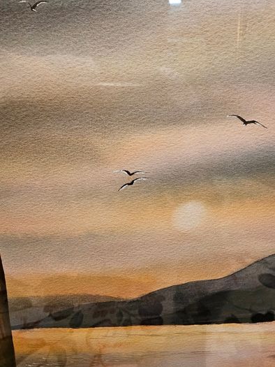 Original Painting , Watercolour by Helen Mulkerns (1996) - Galway Hooker at Sunset
