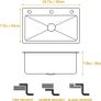 Black Kitchen Sink, Stainless Steel Single Bowl Sink, Drop in/Topmount Workstation Sink with Sliding Accessories, Farmhouse Workstation Sink with Multiple Accessories (50 /45cm) Image 7