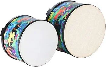Floor Tom Drum 8 inch Drum Percussion Music Instrument Drums with 2 Mallets, Special Christmas Birthday Gift (Forest 8 inch)