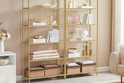 Shelves Tempered Glass Transparent Metallic Gold