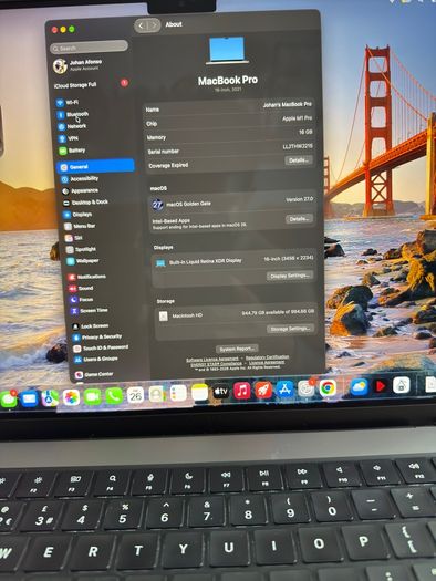 Apple MacBook Pro 16inch M1 Pro 1TB SSD 2021
