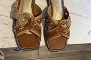 River Island Beige cross strap sandals