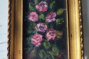 Oil painting of pink roses