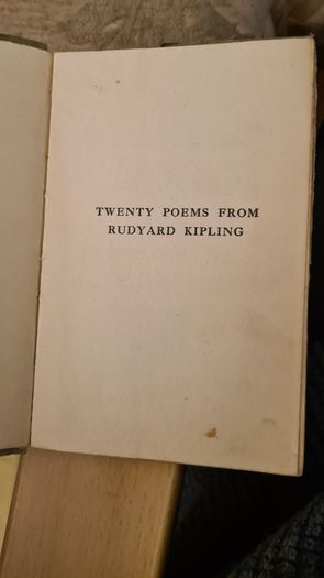 Twenty Poems From Rudyard Kipling. Published  By Methuen & Co. Ltd. London. Soft Cover. In Good Condition.