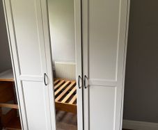Single Bed and Wardrobe