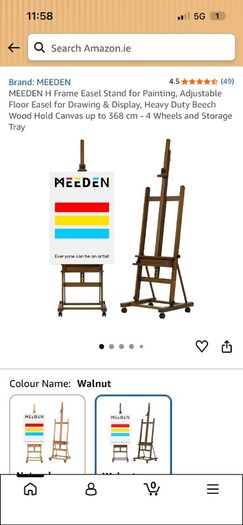 Meeden Adjustable dark wooden art easel