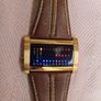 Vintage 01TheOne "Ibiza Ride" Binary LED Watch - Rose Gold & Brown Leather Image 5