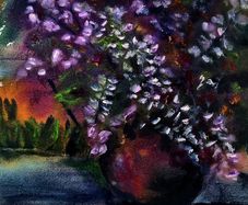 flowers in the window watercolour