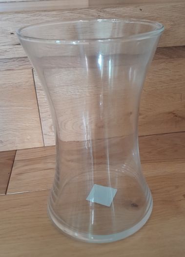 Clear glass flared vase