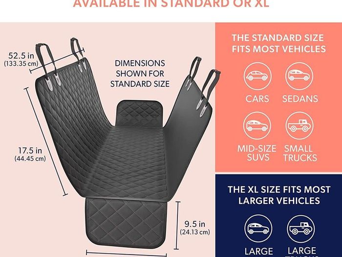 4-in-1 Pet Car Seat Cover with Mesh Window waterproof, Durable and Travel-Ready