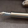 Brand New 18K Gold F Nib Parker Sonnet Brushed Stainless Steel Fountain Pen + Spare M Nib Image 6