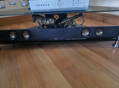 Bush 200W 2.1 channel soundbar with separate subwoofer.