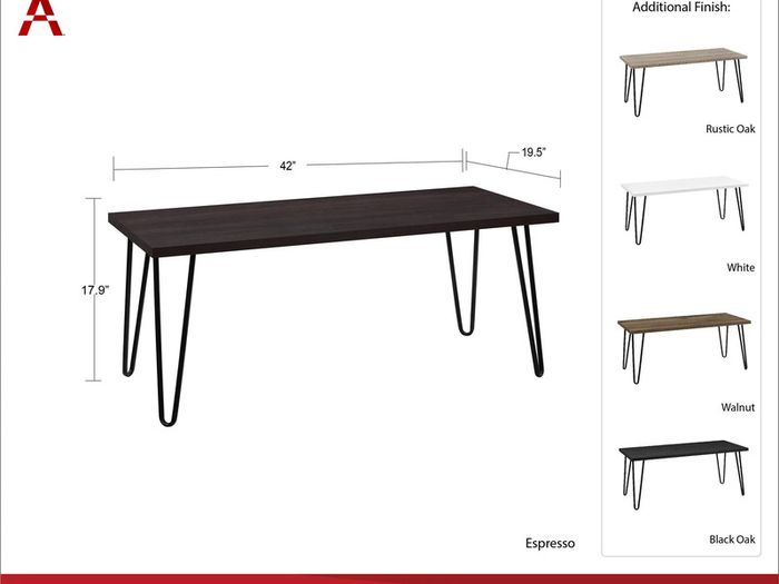 Dorel Owen Retro Coffee Table - Walnut - 5067396COMUK