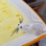 Mid Century Modern Italian Ceramic Cheese Plate from Bassano 1970s and matching Dimpled Parmesan Grater Image 8