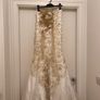 White and gold sequin womens dress Image 2