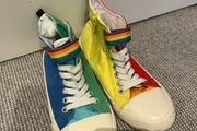 Little Bird canvas hi-top trainers