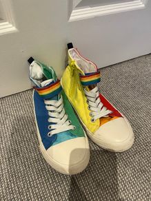 Little Bird canvas hi-top trainers