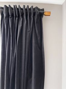 IKEA SANELA Dark Grey Velvet Curtains (pair)
