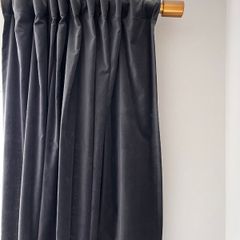 IKEA SANELA Dark Grey Velvet Curtains (pair)