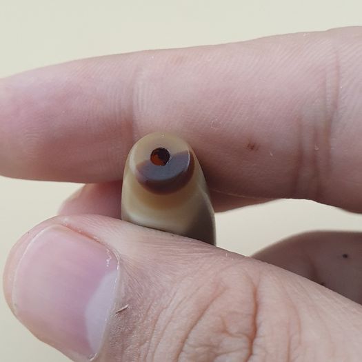 Vintage Middle Eastern Yemeni Suliemani Natural Eye Agate Bead Amulet
