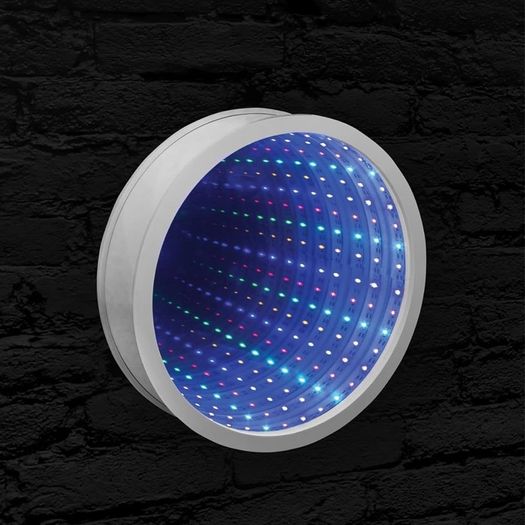 Infinity Mirror | Light Up Sensory White Mirror 25cm Multi-Colour 42-LED