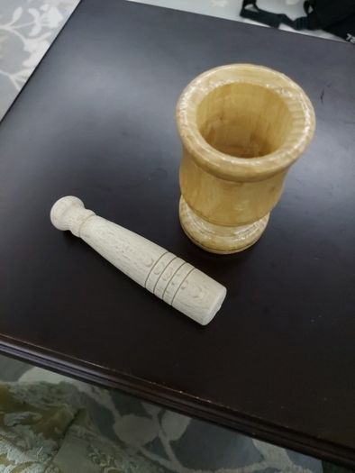 Natural Wood Wooden Mortar And Pestle Set