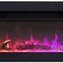 36-Inch Media Wall Electric Fireplace with 1.8kW Heater, 9 Flame Colours, Logs & Crystals, Remote Control, Wall-Mounted, Recessed or Freestanding Image 7
