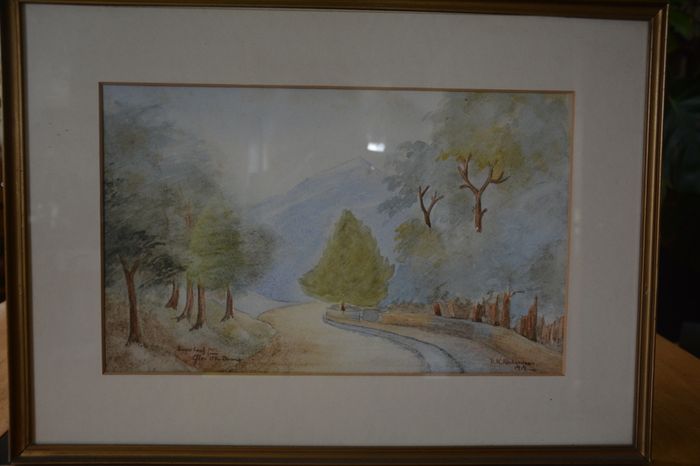 Large vintage watercolor