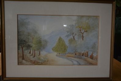 Large vintage watercolor