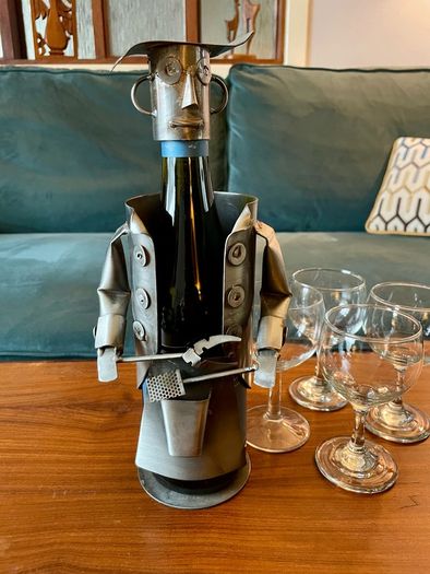 Barbeque Chef Quirky Metal Wine Bottle Holder