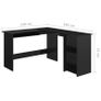 L-Shaped Corner Desk High Gloss Black 120x140x75 cm Chipboard Image 2