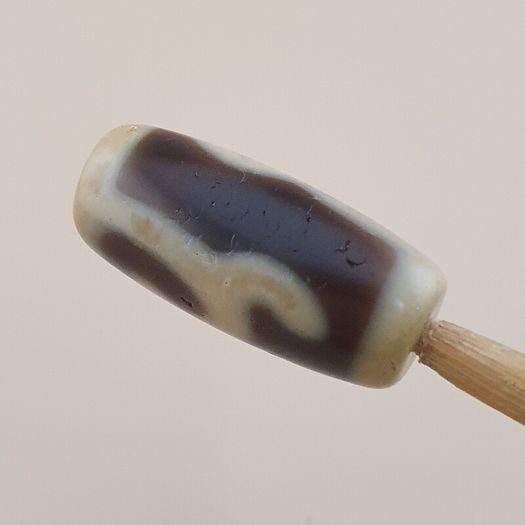 Vintage Unique Pattern Himalayan Tibetan Agate Dzi Bead Amulet