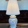 Pretty Oriental Pastel Floral Ginger Jar Lamp Base with Wooden Plinth Base Image 5