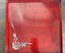 Asian Red Lacquer Tray