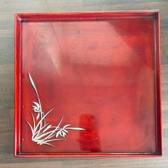 Asian Red Lacquer Tray
