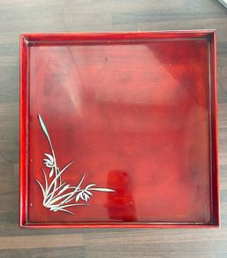 Asian Red Lacquer Tray
