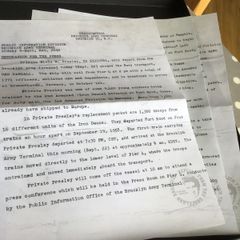 Elvis Memorabilia - US Army Press Release re  Transfer of Private Elvis Presley to Germany