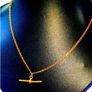 Pristine Vintage 9k Solid Gold T-Bar Necklace Image 10