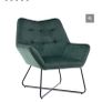 Turio forest green velvet effect arm chair Image 4