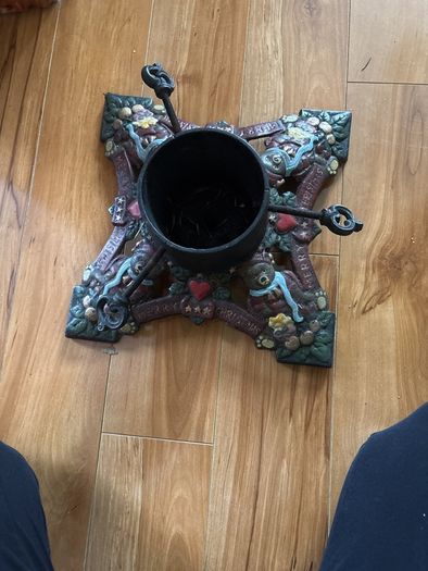 Christmas Tree Stand with bear detail
