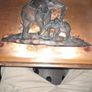 Beautiful large Old Adult Elephant and Calf, Cast with verdigris patina on copper sheet Image 3