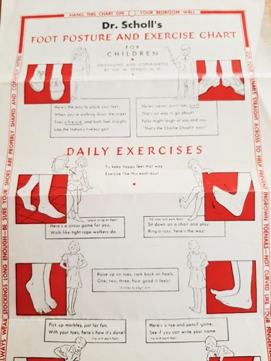Dr Scholl children's chart 1960s