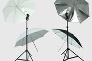 2 White 2 Black/Silver Umbrella Continuous Lighting Kit