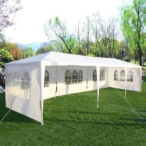 Gazebo Canopy  Party Tent  3m x 9m White