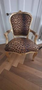Baroque leopard & gold armchair