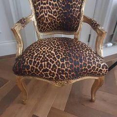 Baroque leopard & gold armchair