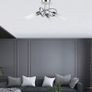 Curved Arm Ceiling Light, Ceiling Light Fittings, Metal & Glass, 3 Way Polished Chrome Flush Curved Arm Ceiling Spotlight for Living Room, Bedroom, Kitchen, and Hallway. Image 4