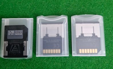 3 Vintage Nokia 128MB MMC Memory Cards.