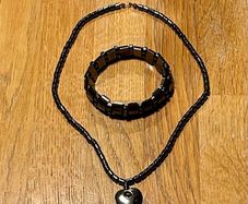 Love heart necklace & bracelet set